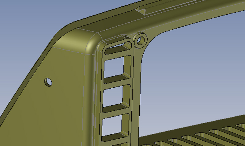 Närbild på den lagade CAD-detaljen i TopSolid.